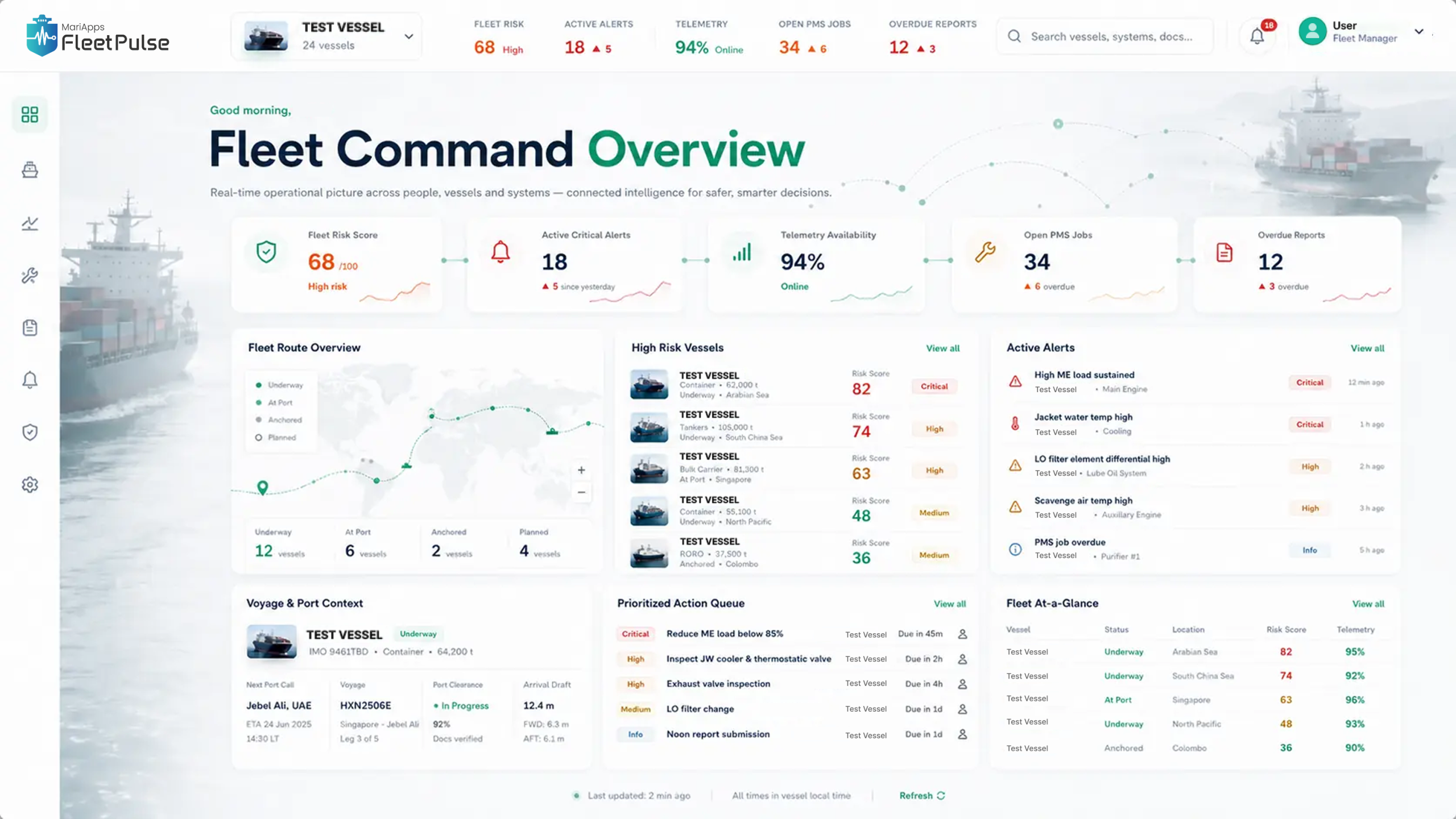 Fleet Command FleetPulse dashboard